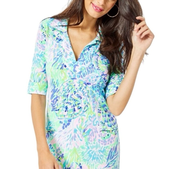 Lilly Pulitzer UPF 5 Quincey Shell of a Party Dress - Picture 1 of 6